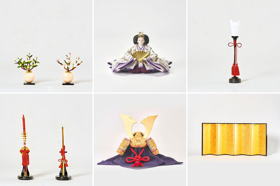 セミオーダーメイドで選べる部品(お花飾り・お雛様・ぼんぼり・弓太刀・兜・屏風)