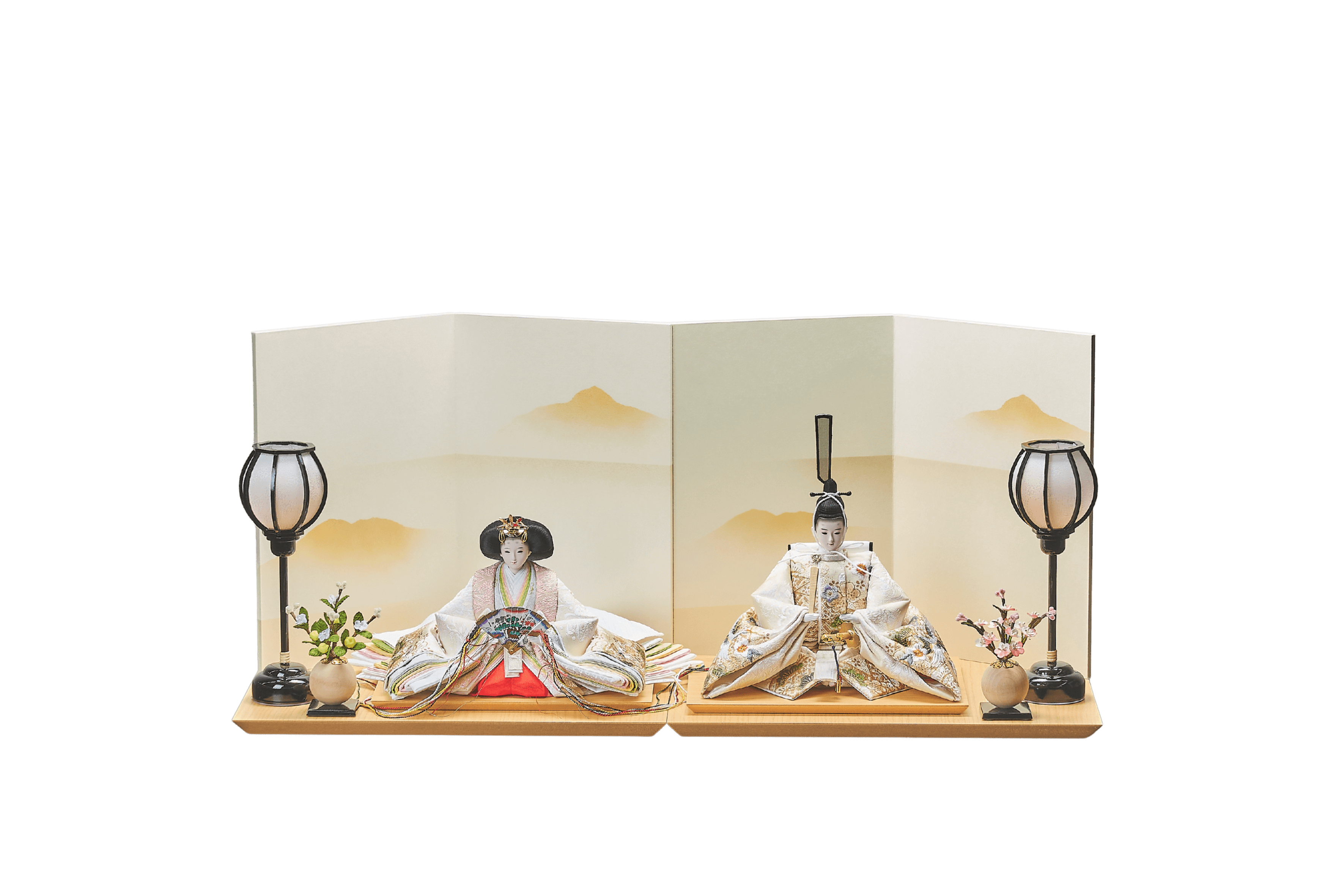 うららか、金と松のおひなさま（中） – 人形工房 左京