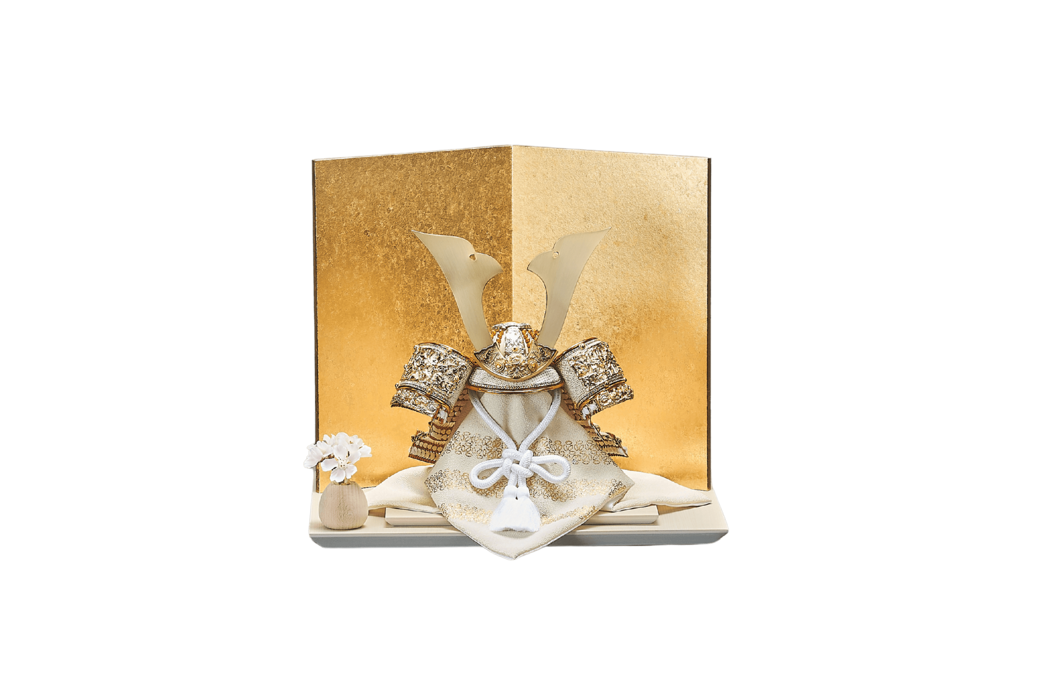 純白の金色兜 – 人形工房 左京