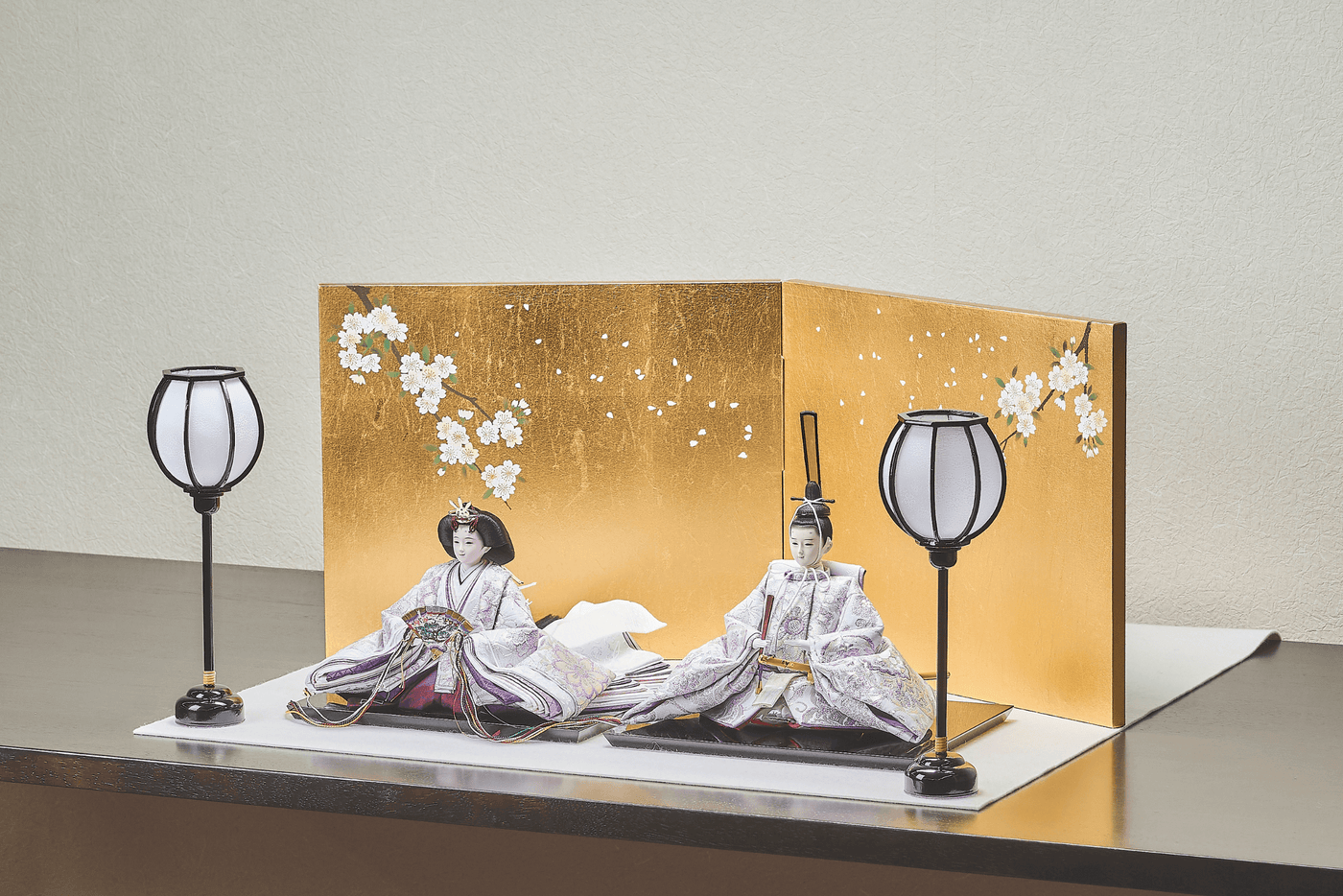 西陣織帯、紫華文のおひなさま（大）