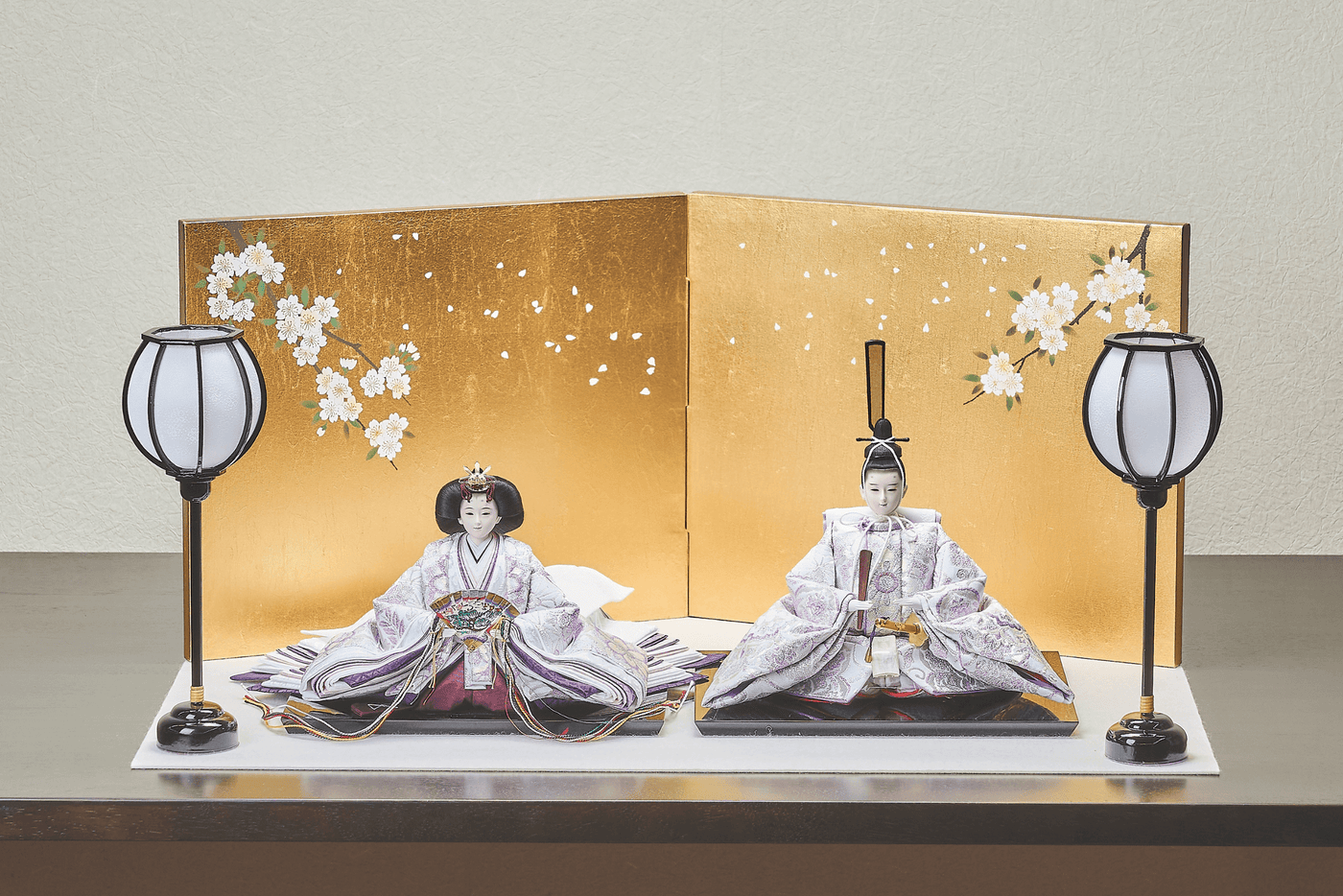 西陣織帯、紫華文のおひなさま（大）