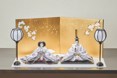 西陣織帯、紫華文のおひなさま（大）