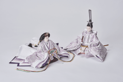 西陣織帯、紫華文のおひなさま（大）