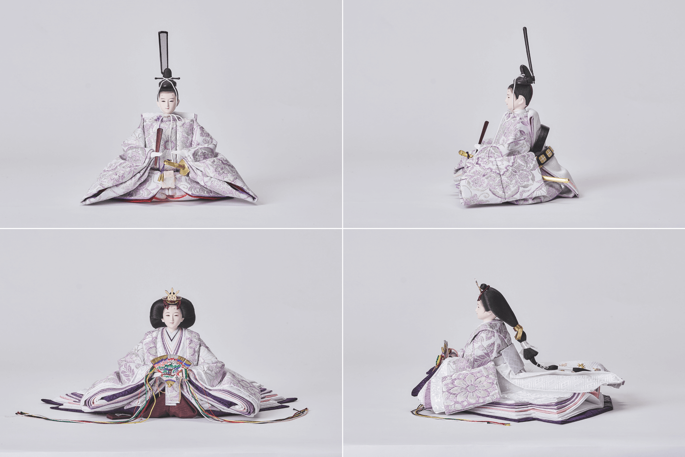 西陣織帯、紫華文のおひなさま（大）