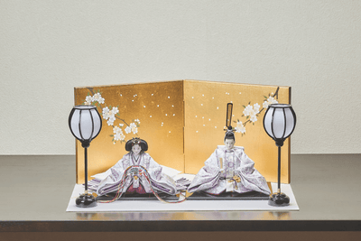 西陣織帯、紫華文のおひなさま（中）