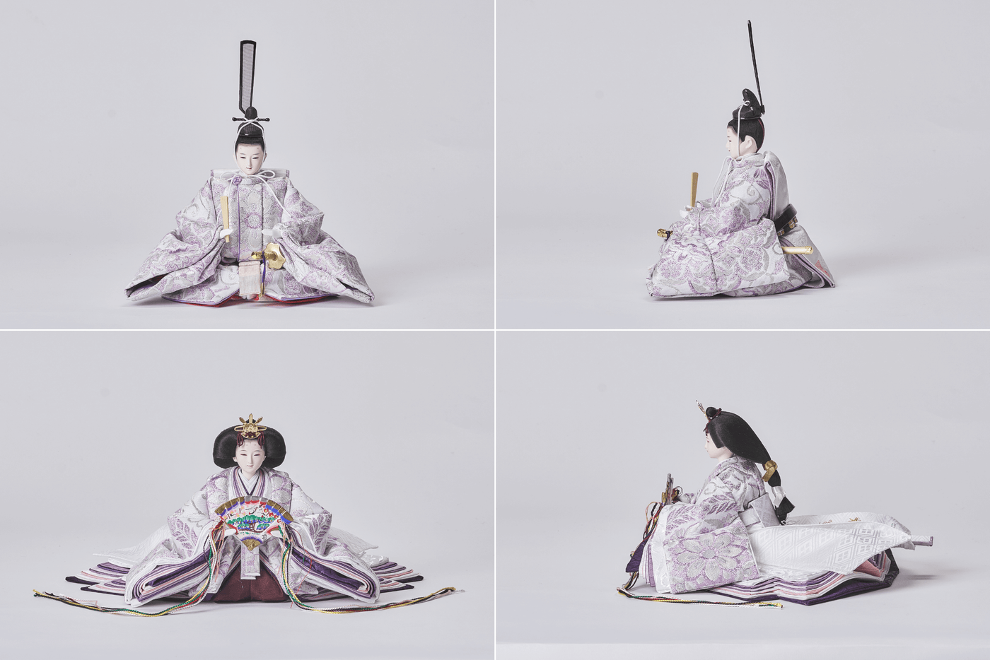 西陣織帯、紫華文のおひなさま（中）