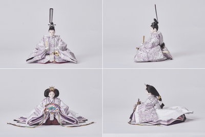 西陣織帯、紫華文のおひなさま（中）