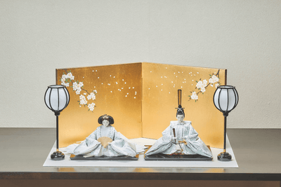 西陣織帯、緑青華文のおひなさま（大）