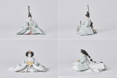 西陣織帯、緑青華文のおひなさま（大）