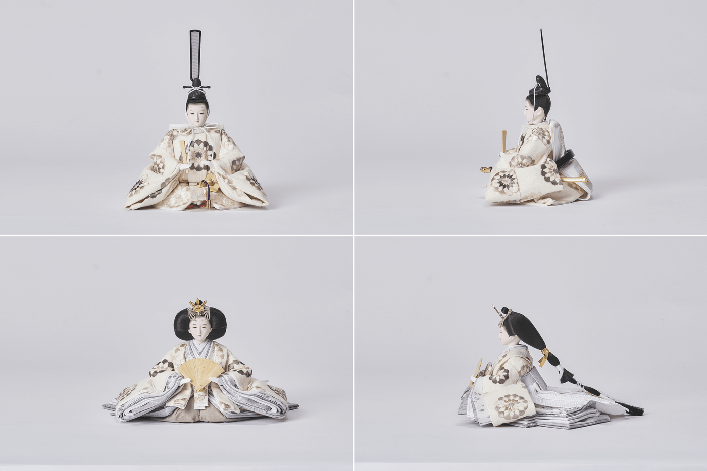 亜麻色、洋花のおひなさま