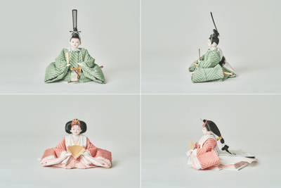 桃色と若草色のおひなさま