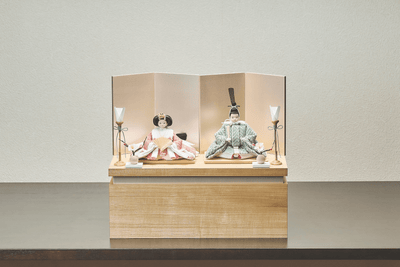 桃色と若草色のおひなさま（極小）