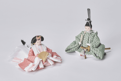 桃色と若草色のおひなさま（極小）