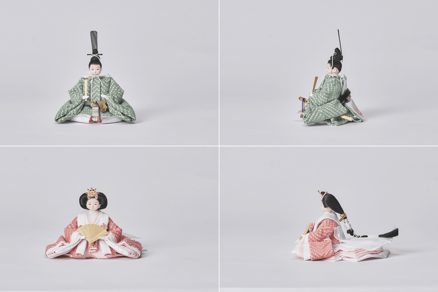 桃色と若草色のおひなさま（極小）