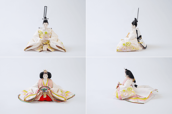 唐草色々刺繍に遠山と牡丹のおひなさま – 人形工房 左京