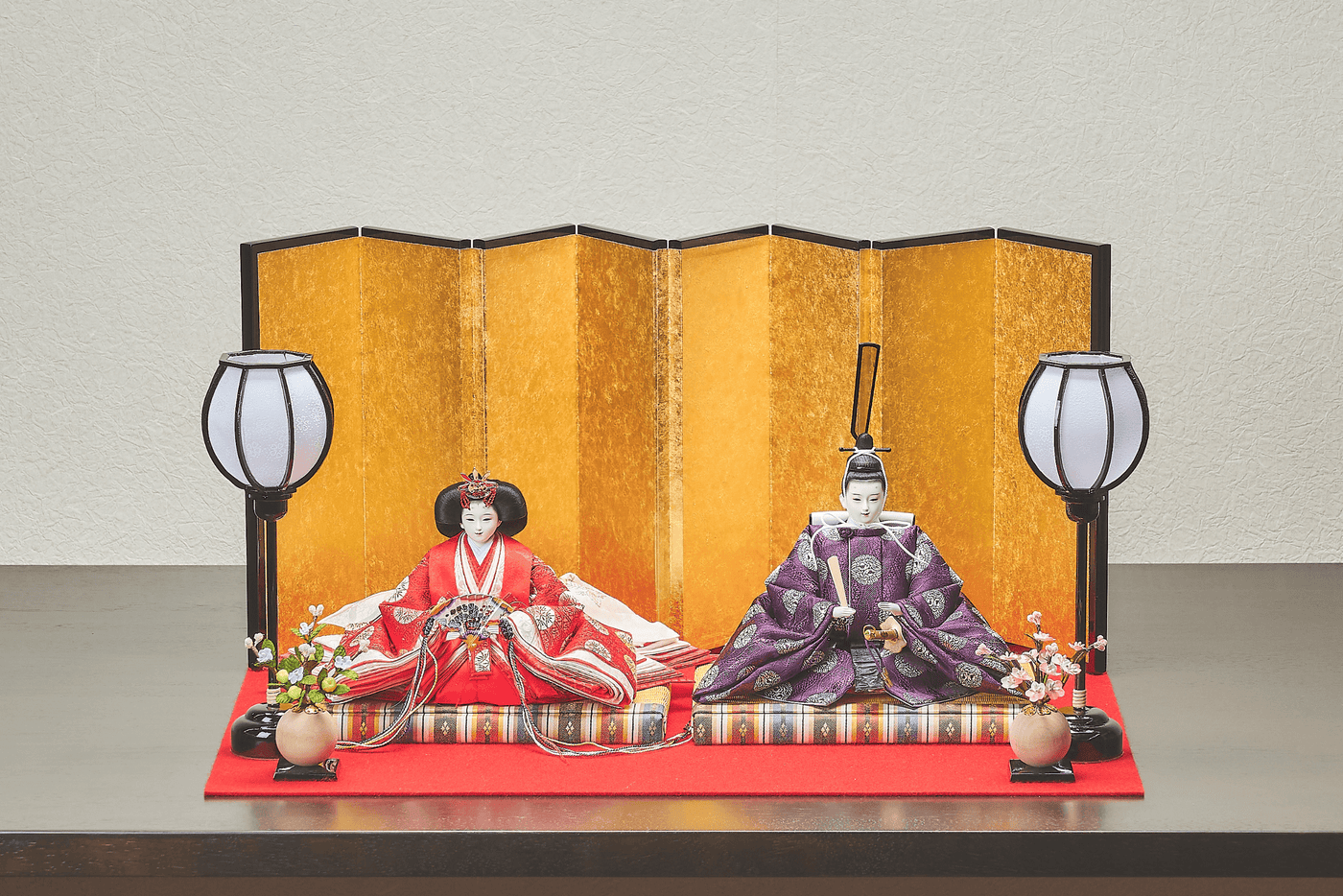 平安文様と絹のおひなさま