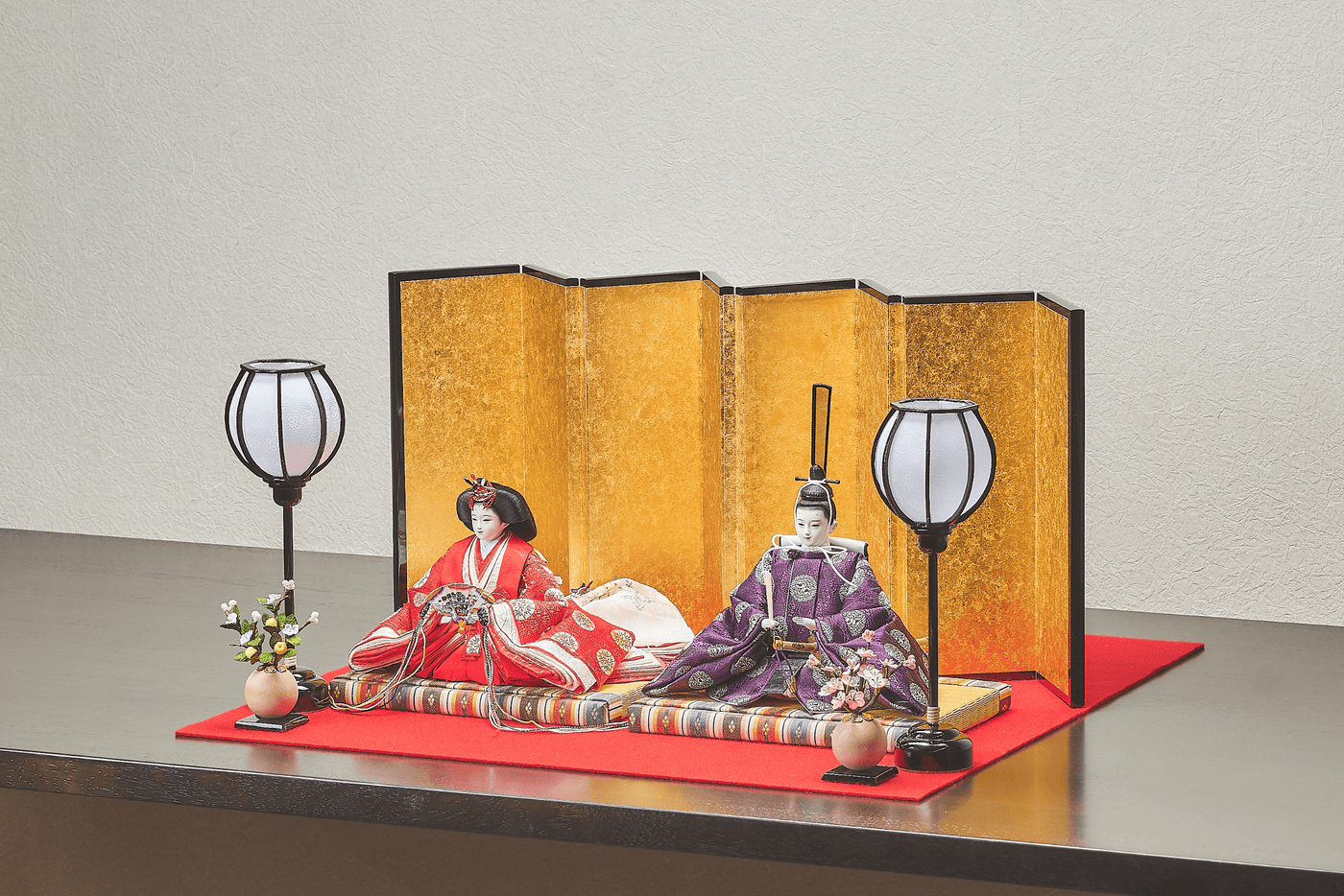 平安文様と絹のおひなさま