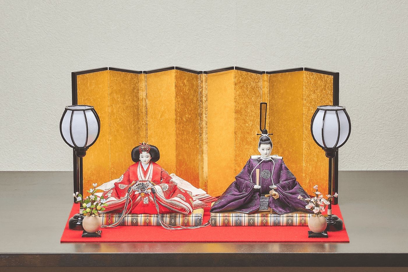 平安文様と絹のおひなさま