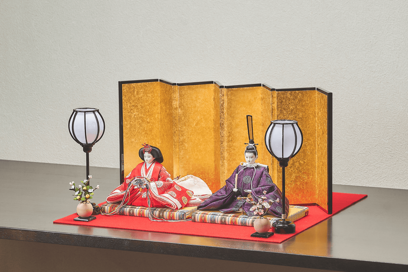 平安文様と絹のおひなさま