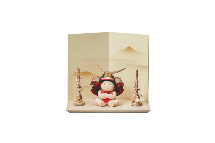 三日月前立兜の大将、「勝」 – 人形工房 左京