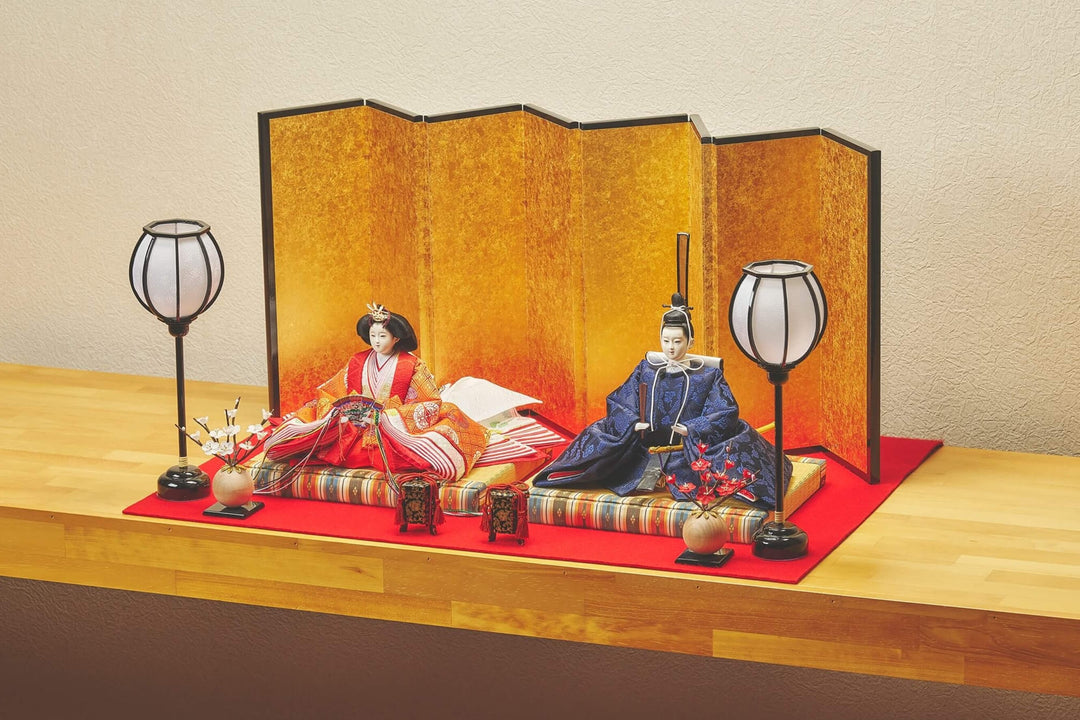 平安文様、鶴と蝶々のおひなさま – 人形工房 左京