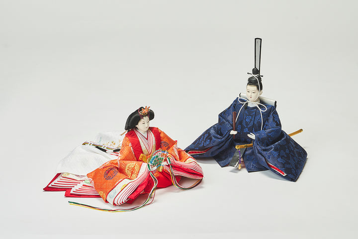 平安文様、鶴と蝶々のおひなさま – 人形工房 左京