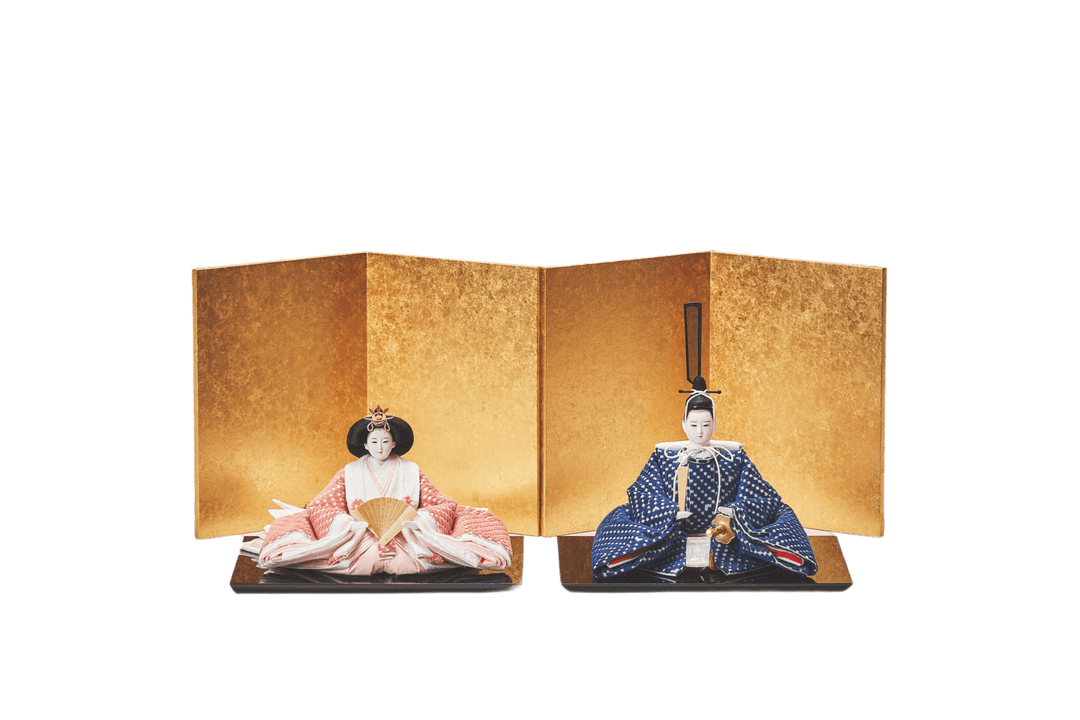 桃色と藍色のおひなさま – 人形工房 左京