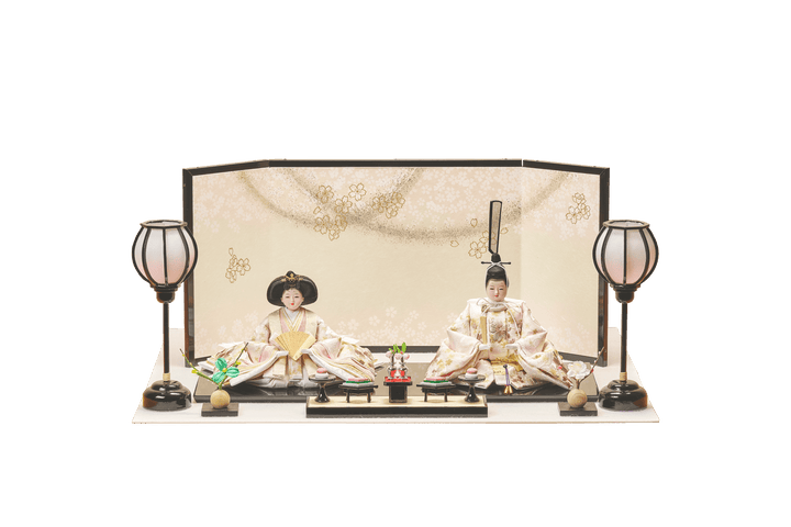 桜色のおひなさまとひな道具 – 人形工房 左京