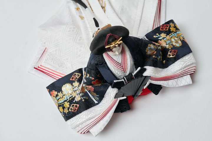 紺色に金剛桜のおひなさま – 人形工房 左京