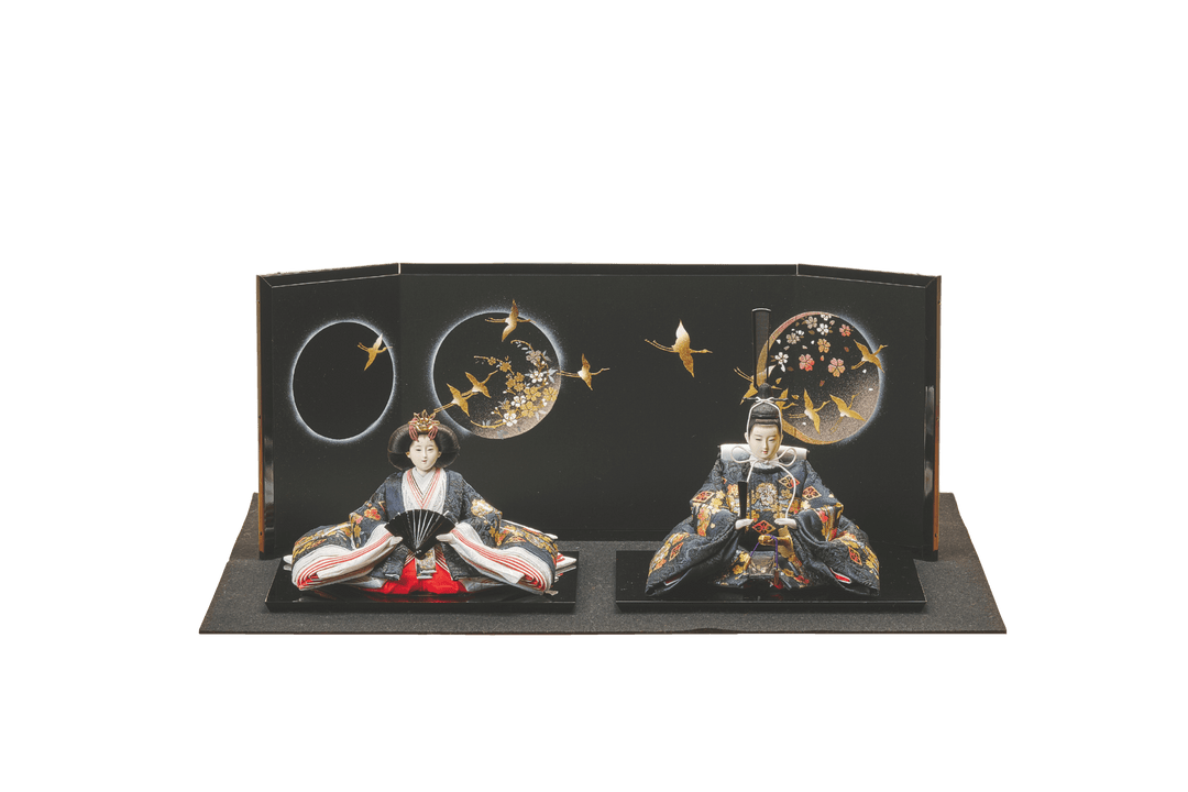 紺色に金剛桜のおひなさま – 人形工房 左京