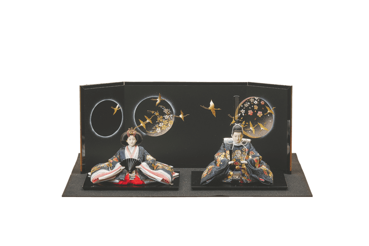 紺色に金剛桜のおひなさま – 人形工房 左京