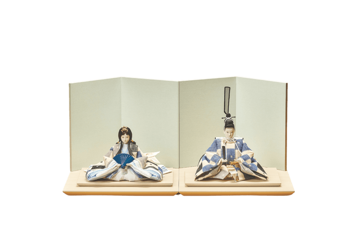 青チェックのおひなさま – 人形工房 左京
