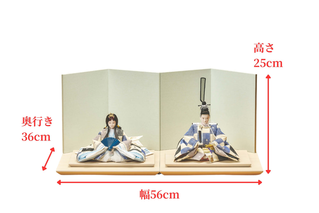 青チェックのおひなさま – 人形工房 左京