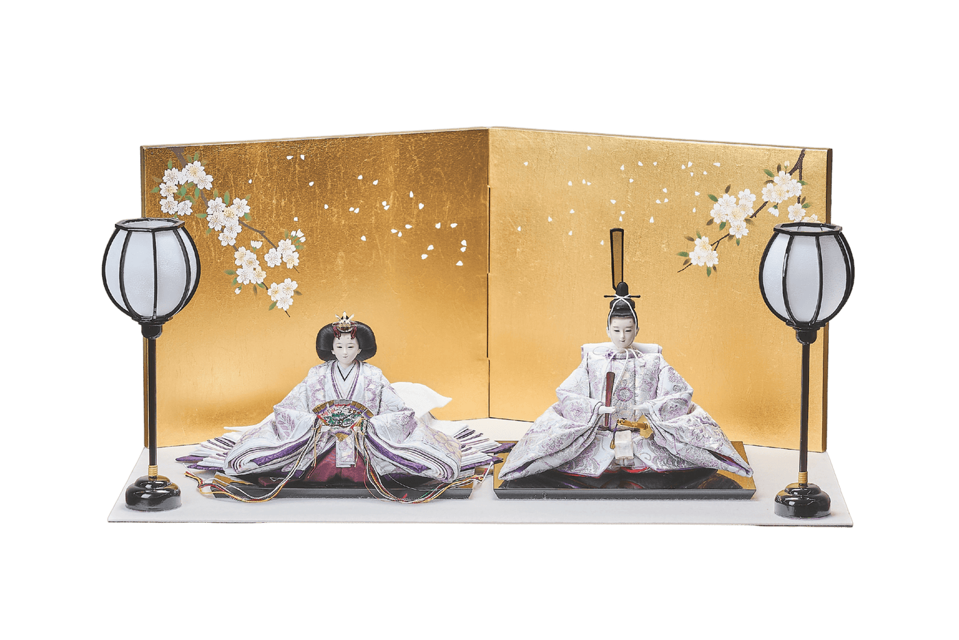 西陣織帯、紫華文のおひなさま（大）