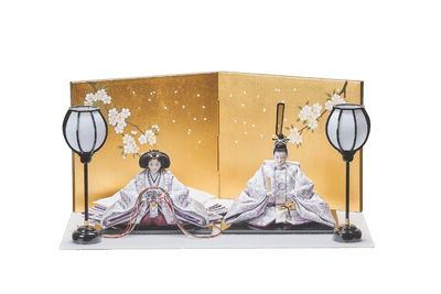 西陣織帯、紫華文のおひなさま（中）