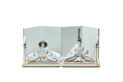 西陣織帯、緑青華文のおひなさま（中）