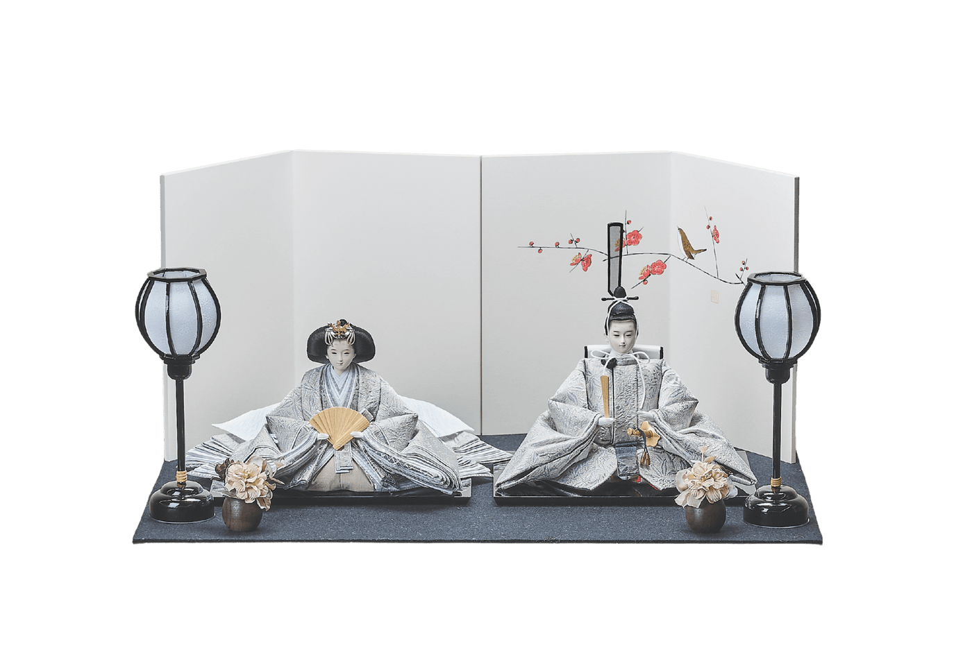 梅鶯と白銀のおひなさま