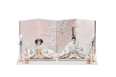 西陣織帯、しだれ桜と梅菱文のおひなさま