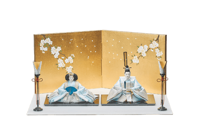 西陣織帯、金と縹に輝くおひなさま