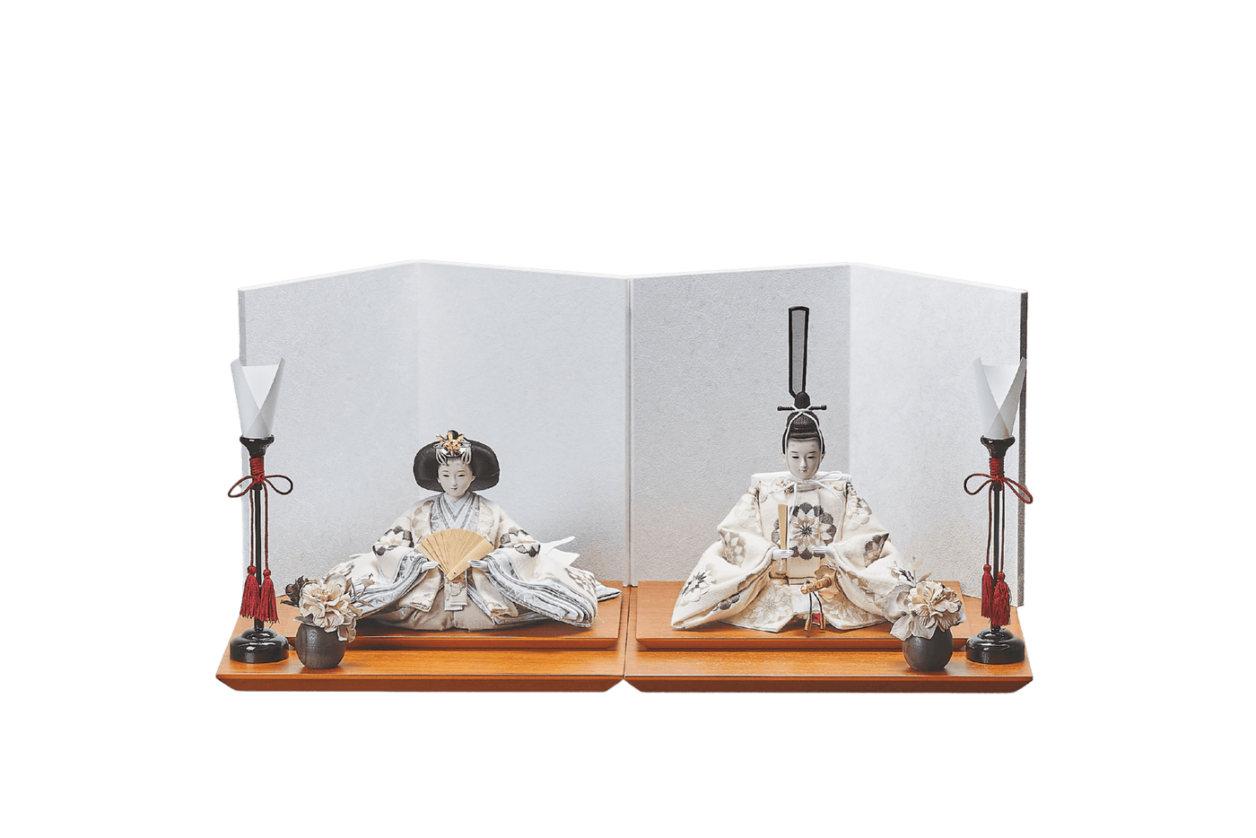 亜麻色、洋花のおひなさま