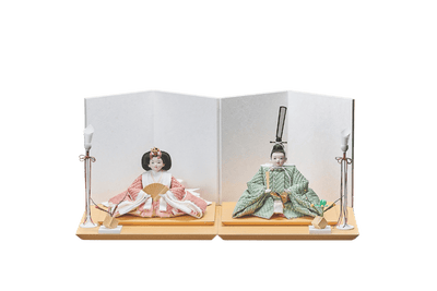 桃色と若草色のおひなさま