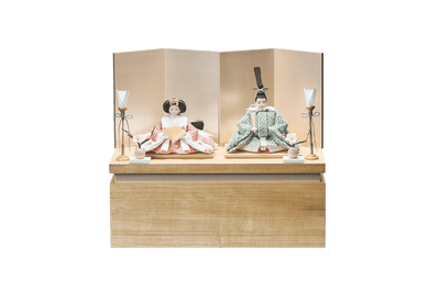 桃色と若草色のおひなさま（極小）